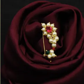 Maharashtrain Pearl Nath Nose Pin Clip On Mini