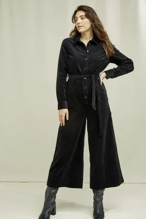 mairi velvet boilersuit black