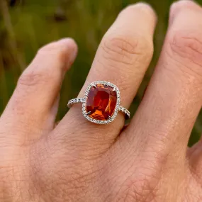 Mandarin Garnet & Diamond Ring