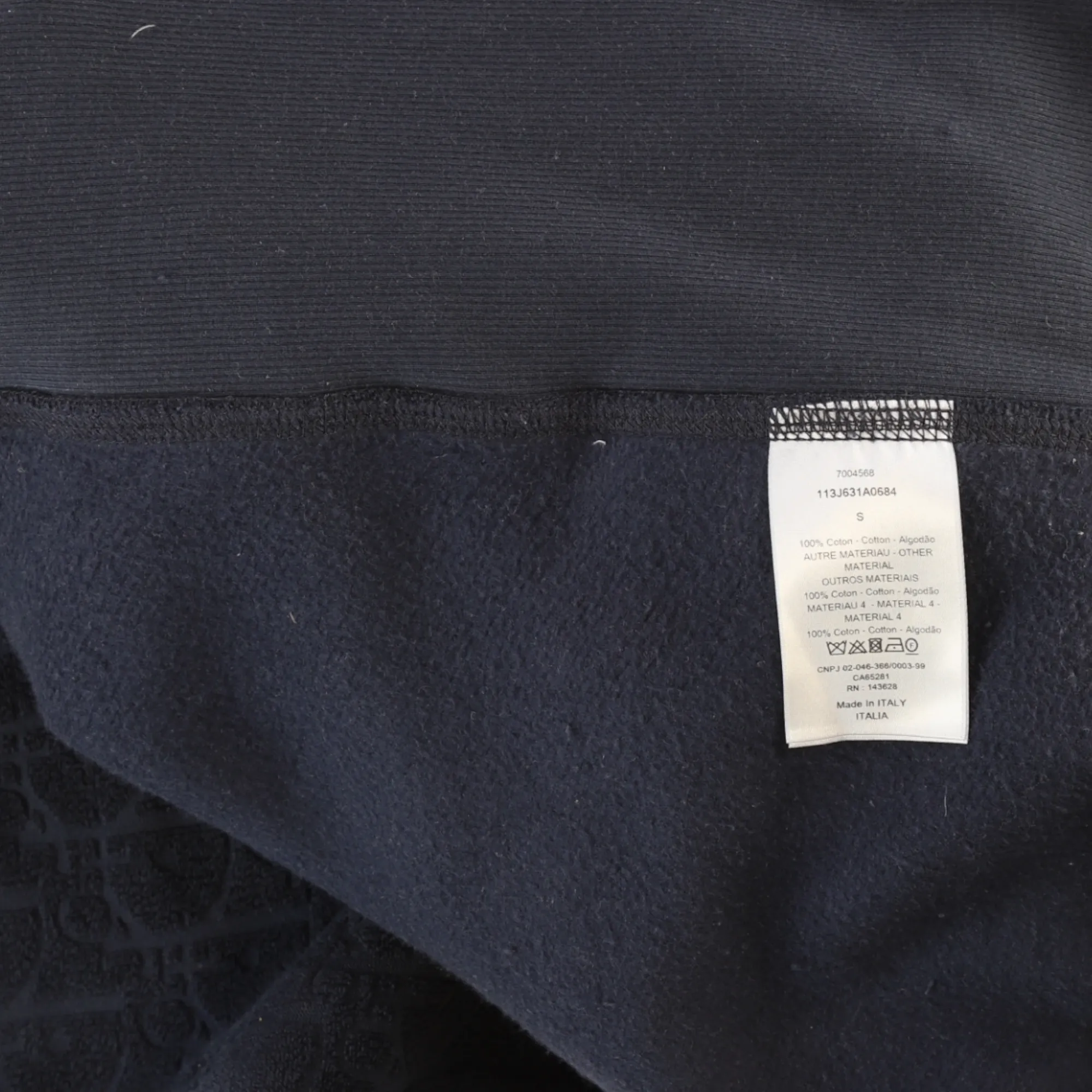 Men's Oblique Terry Hoodie Navy Size S