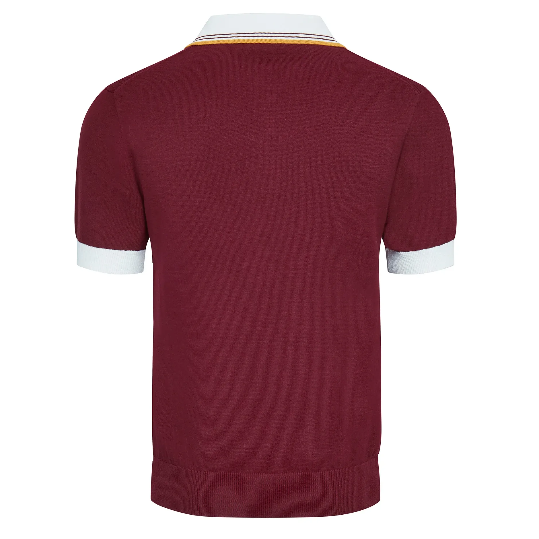 Merc London Newton Knit Polo Shirt Burgundy