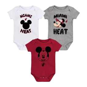 Miami HEAT Mickey Newborn Onesie 3-Pack