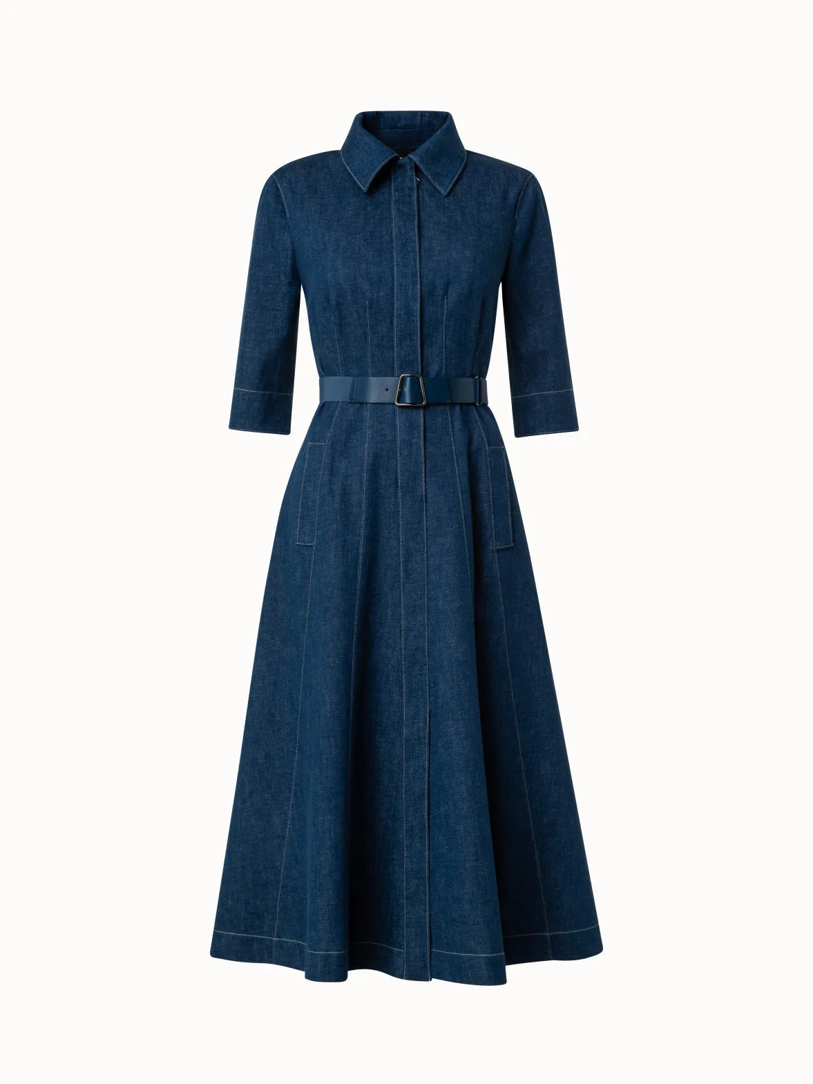 Midikleid aus Stretch Denim