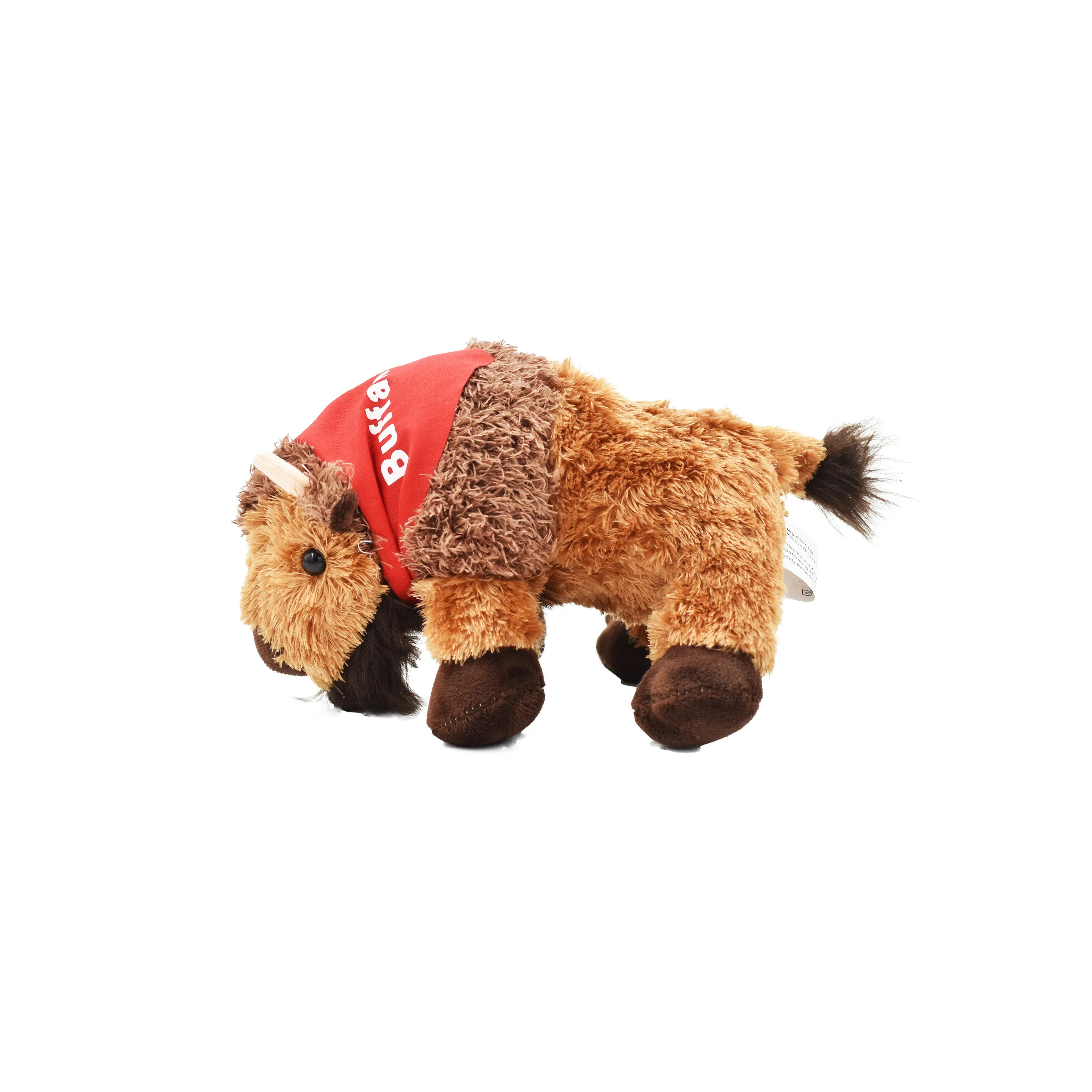 Mini Plush Buffalo with Red Bandana