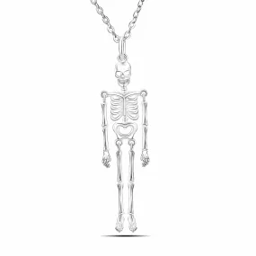 Moveable Skeleton Necklace Sterling Silver