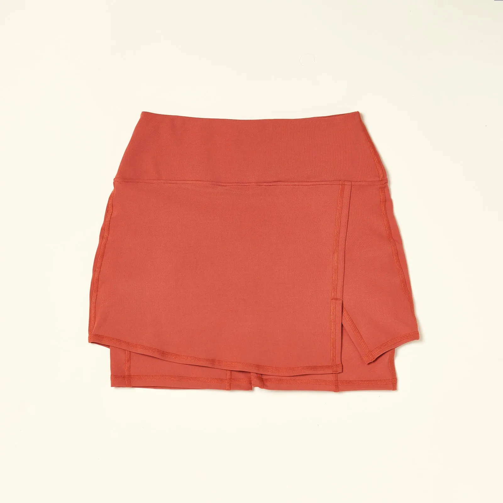 Over-Time Recycled Poly Double Layer Skort in Hotsauce