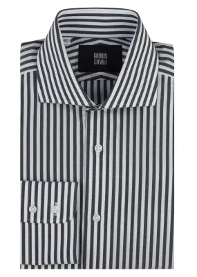 Pilot (BC) Shirt - Black White Pin Stripe