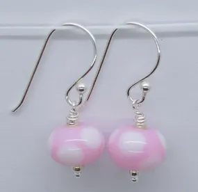 pink dot mini bead earrings