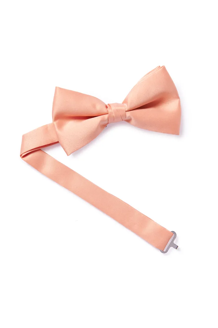 Pink Nude Satin Bow Tie