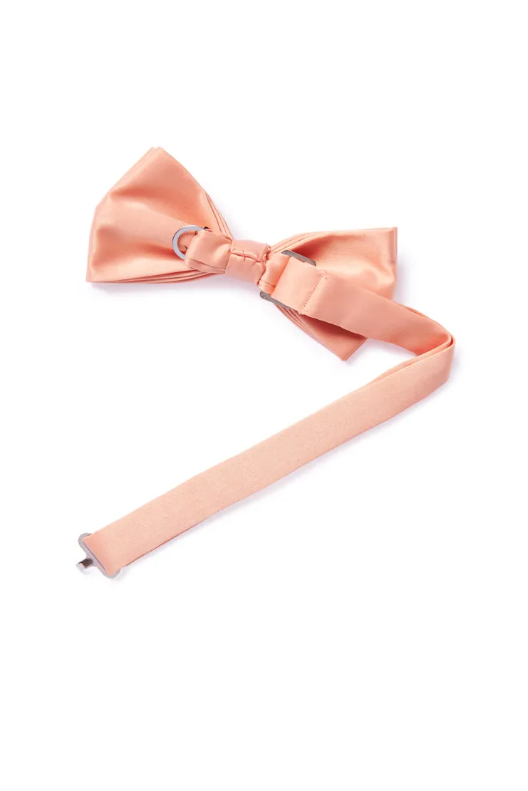 Pink Nude Satin Bow Tie