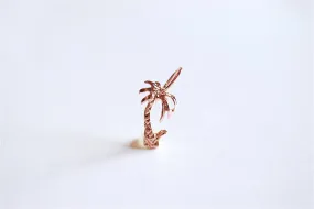 Pink Rose Wholesale Gold Vermeil Tropical Palm Tree Charm Pendant- 18k gold plated over Sterling Silver, Gold Coconut Tree, Gold Pine Tree Charm, 273