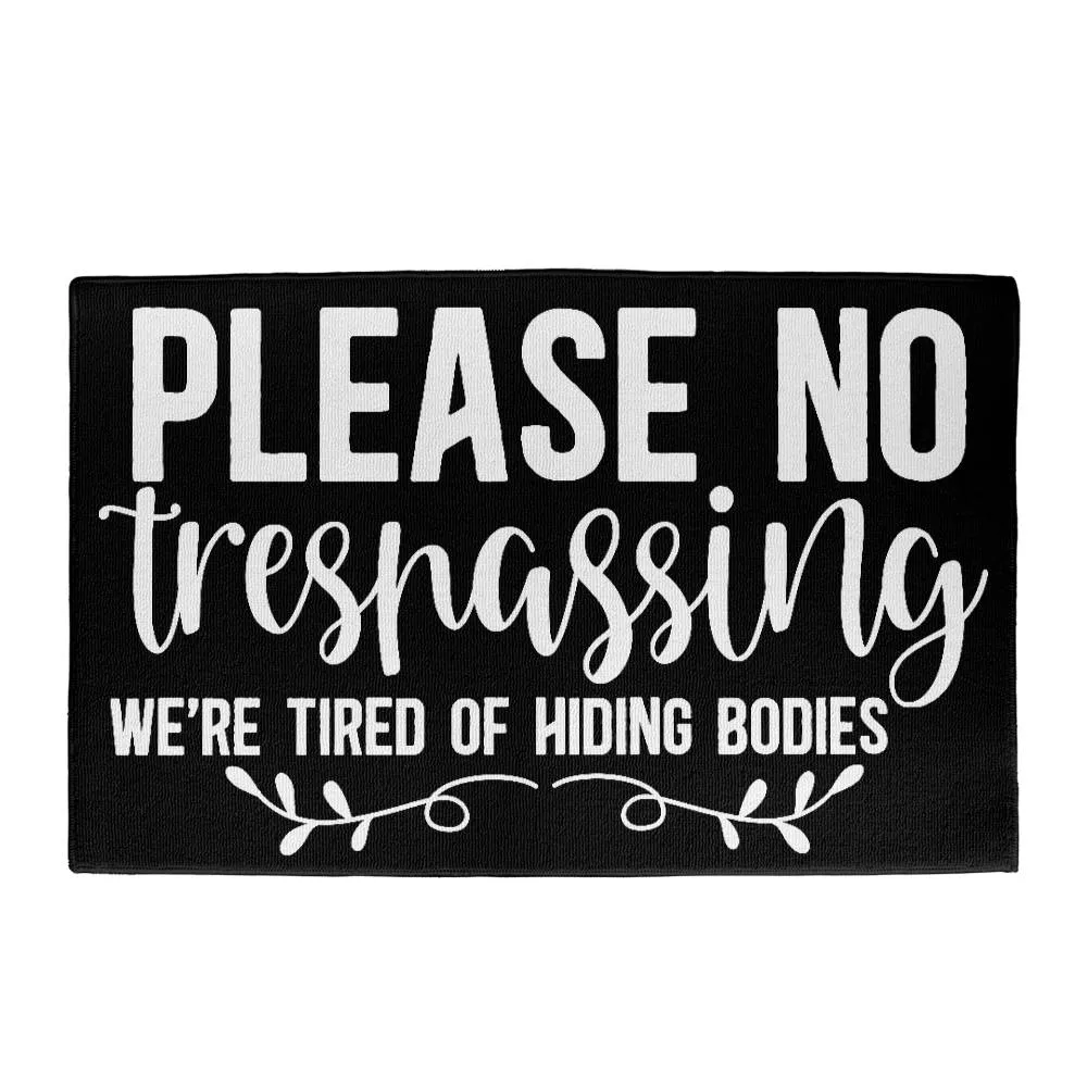 Please No Trespassing Indoor Outdoor Welcome Door Mat