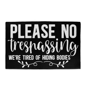 Please No Trespassing Indoor Outdoor Welcome Door Mat