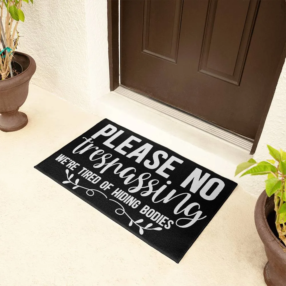 Please No Trespassing Indoor Outdoor Welcome Door Mat