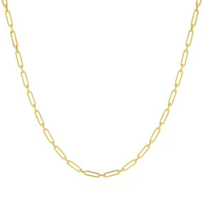 Round Link Paperclip Chain Necklace