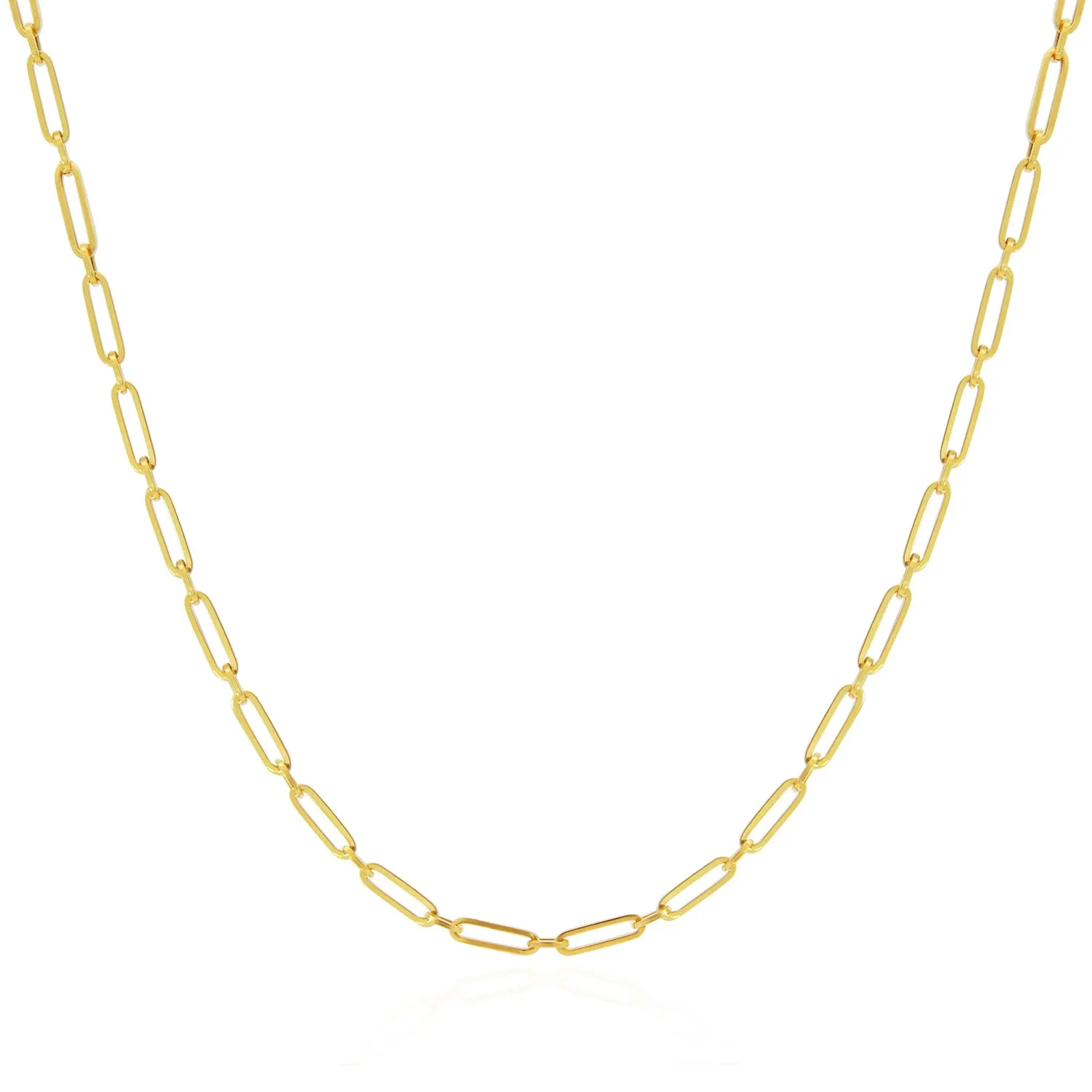 Round Link Paperclip Chain Necklace