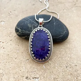 Sapphire Quartz Oval Pendant - Anjali