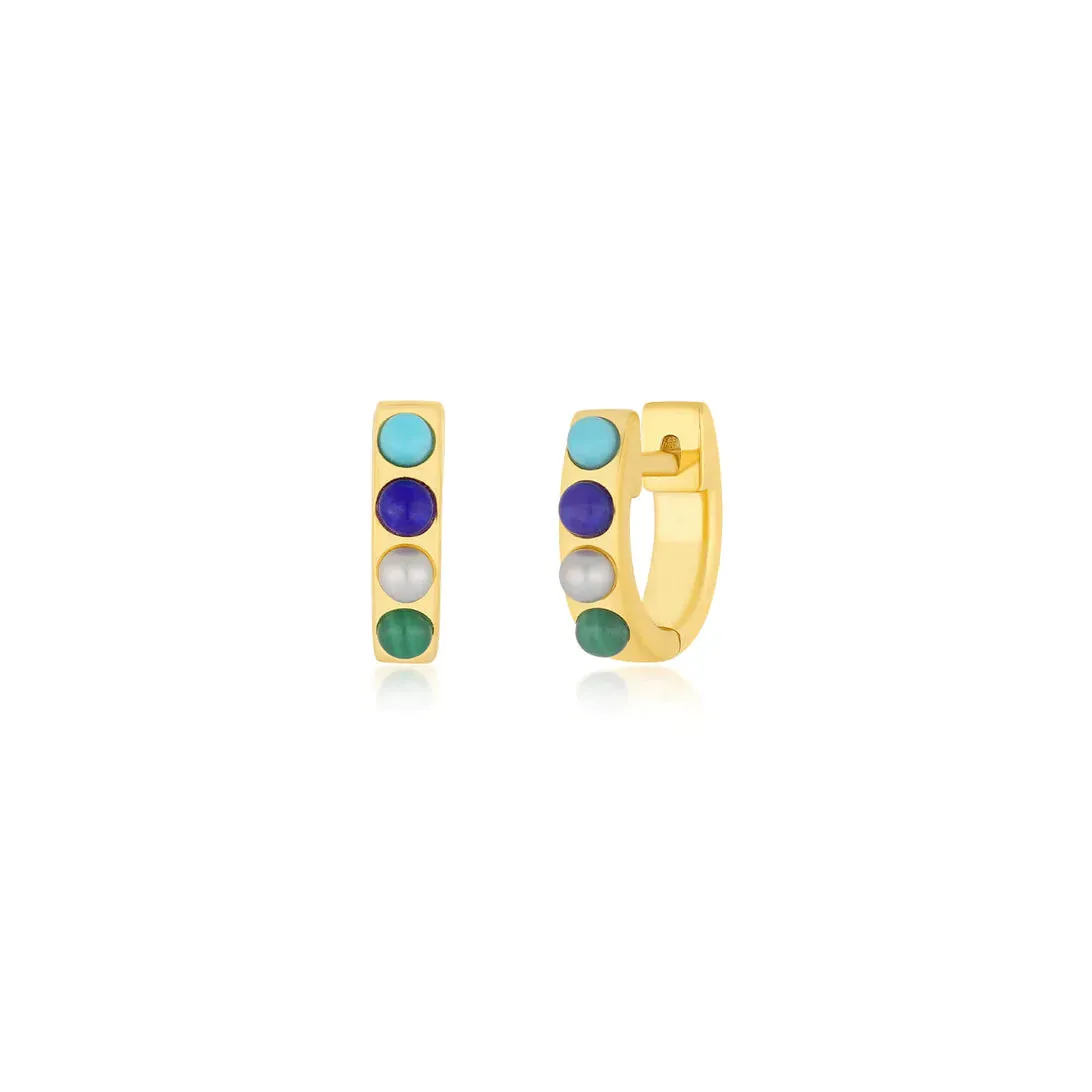 SEASIDE STONE MINI HUGGIE EARRING