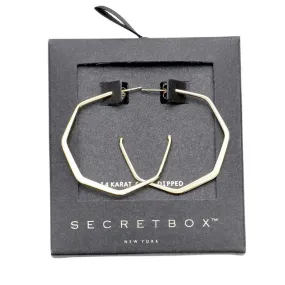 Secret Box 14K Gold Dipped Metal Hoop Earrings