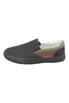 Spectral Lines Men's Slip-on Canvas Shoes (Model 019)