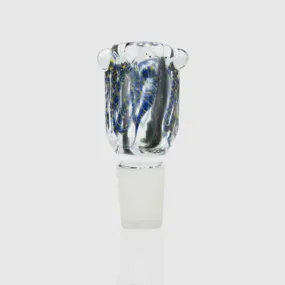 Square Swirls Glass Cone - Dark Blue & Yellow - 18mm