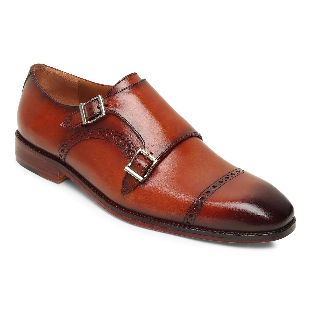 Style Double Monk Strap Handmade Shoes