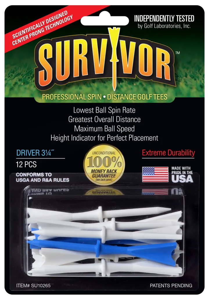 Survivor Professional Spin Distance Golf Tees