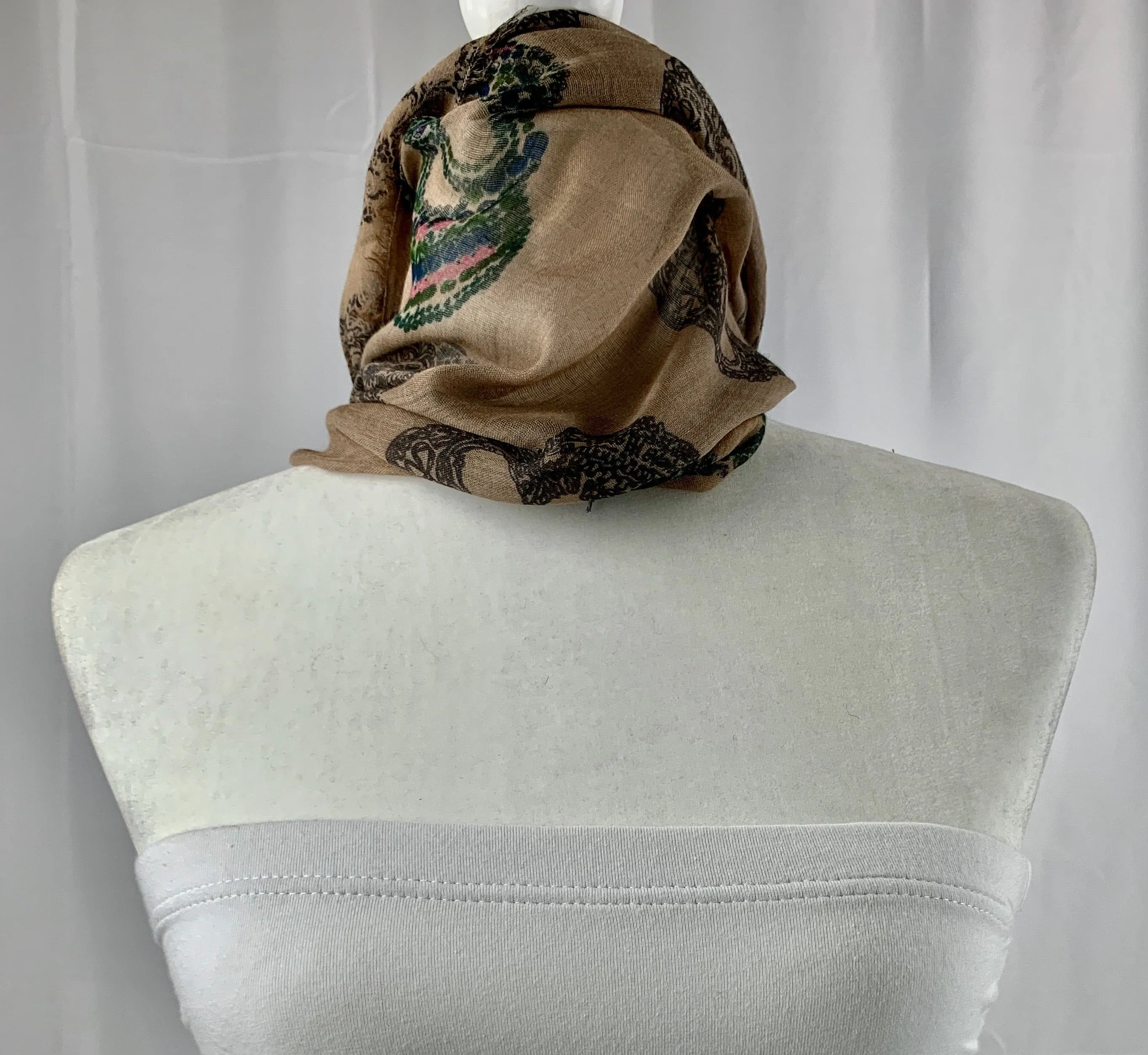 Taupe Sugar Skull Neck Scarf