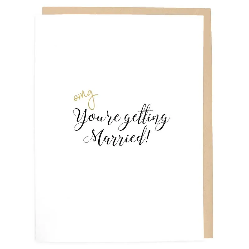 TEA AND BECKY | OMG, You're Getting Married Letterpress Greeting Card