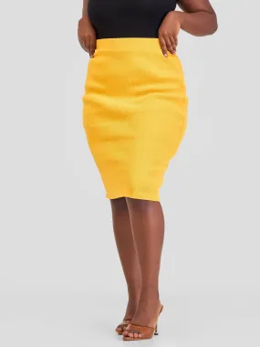 Timyt Urban Wear Golden Glow Office Skirt - Yellow